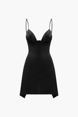 V-neck Ruched Slip Mini Dress