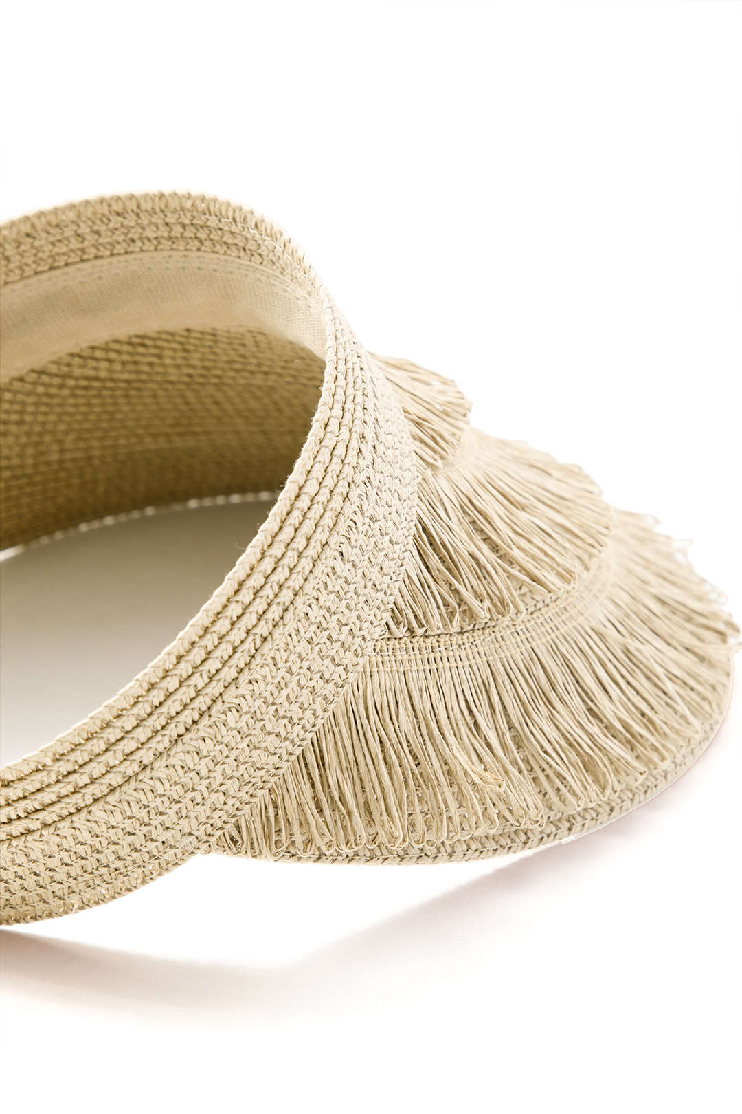 Fringe Brim Straw Visor Hat