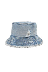 Ripped Frayed Denim Bucket Hat