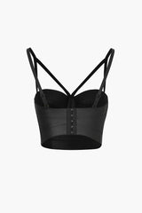 Faux Leather Strappy Bustier Top