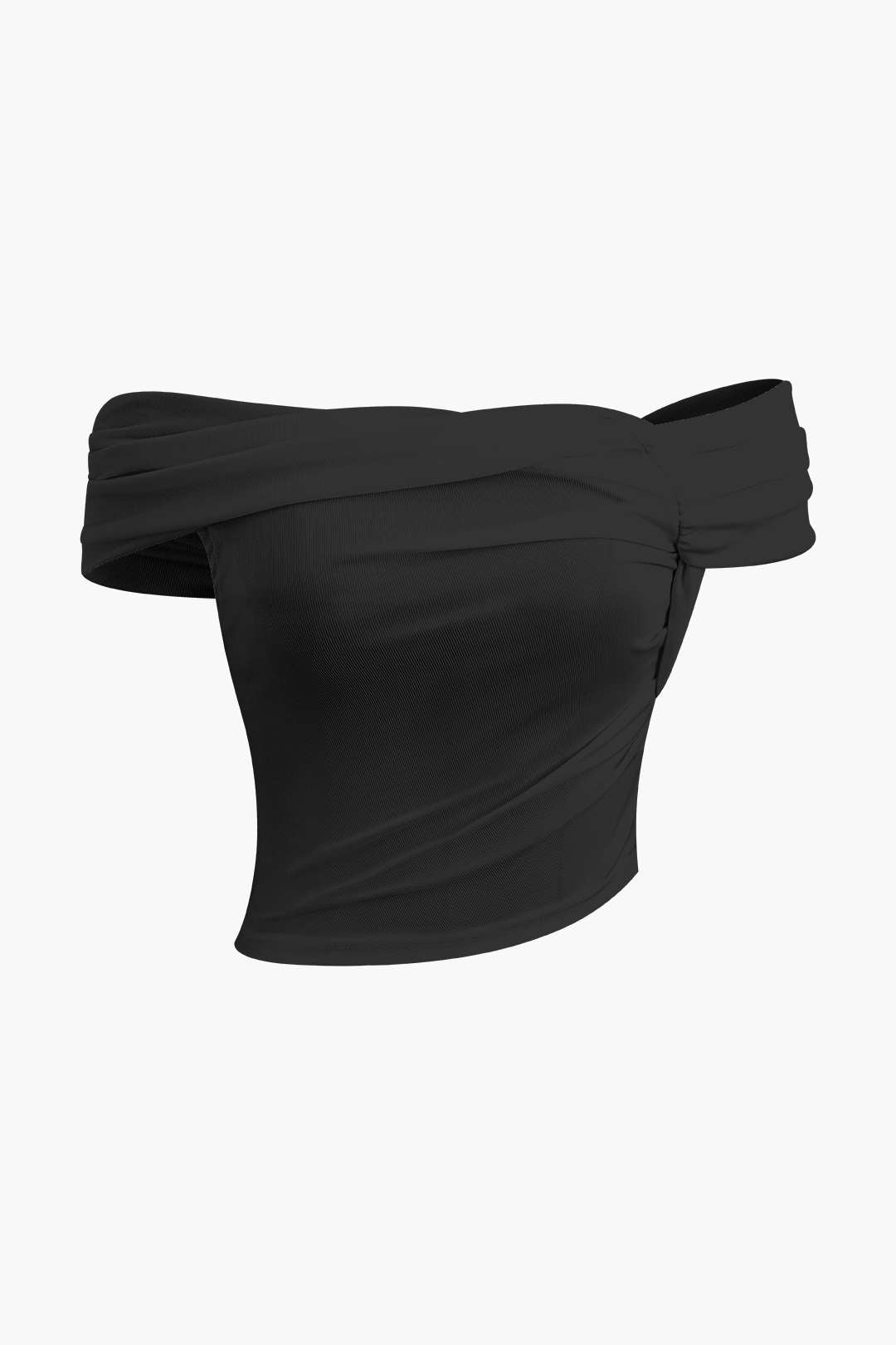 Off Shoulder Asymmetric Short Sleeve Blouse