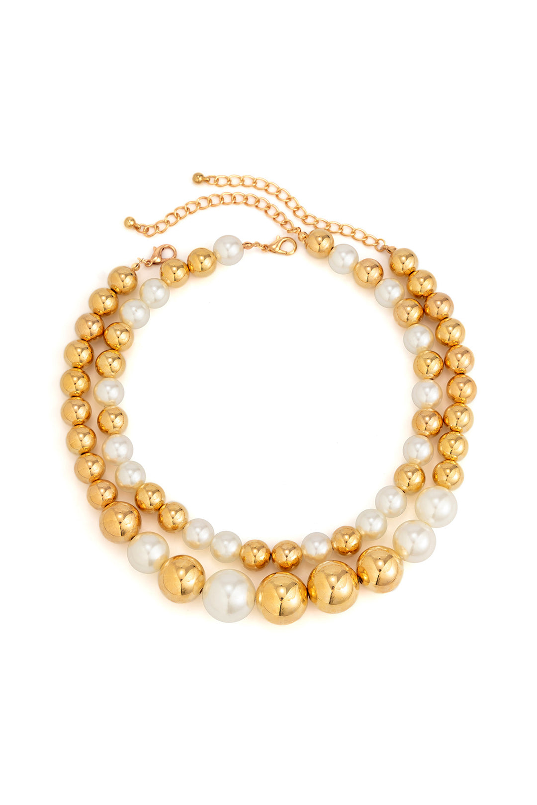 Faux Pearl Beaded Layered Necklace