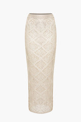 Hollow Out Crop Tank Top And Maxi Skirt Set