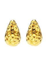 Textured Hammered Drop-Shaped Earrings