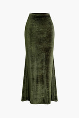 Velvet Tube Top And Mermaid Maxi Skirt Set