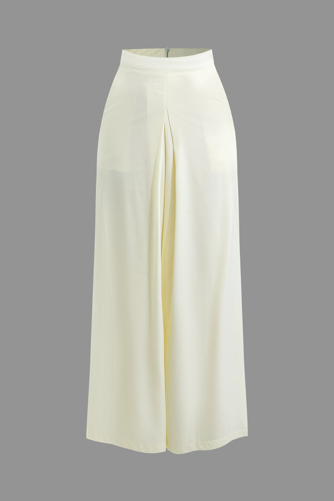 Solid High Waist Wide Leg Pants