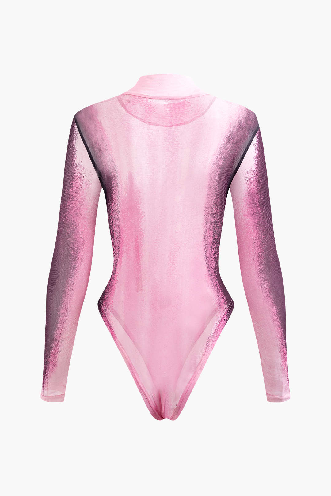 Body Print Mesh Long Sleeve Bodysuit