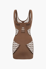 Square Neck Cut Out Sleeveless Mini Dress