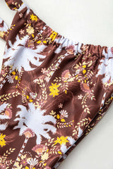 Floral Print Back Tie Bikini Set