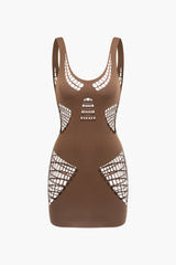 Square Neck Cut Out Sleeveless Mini Dress