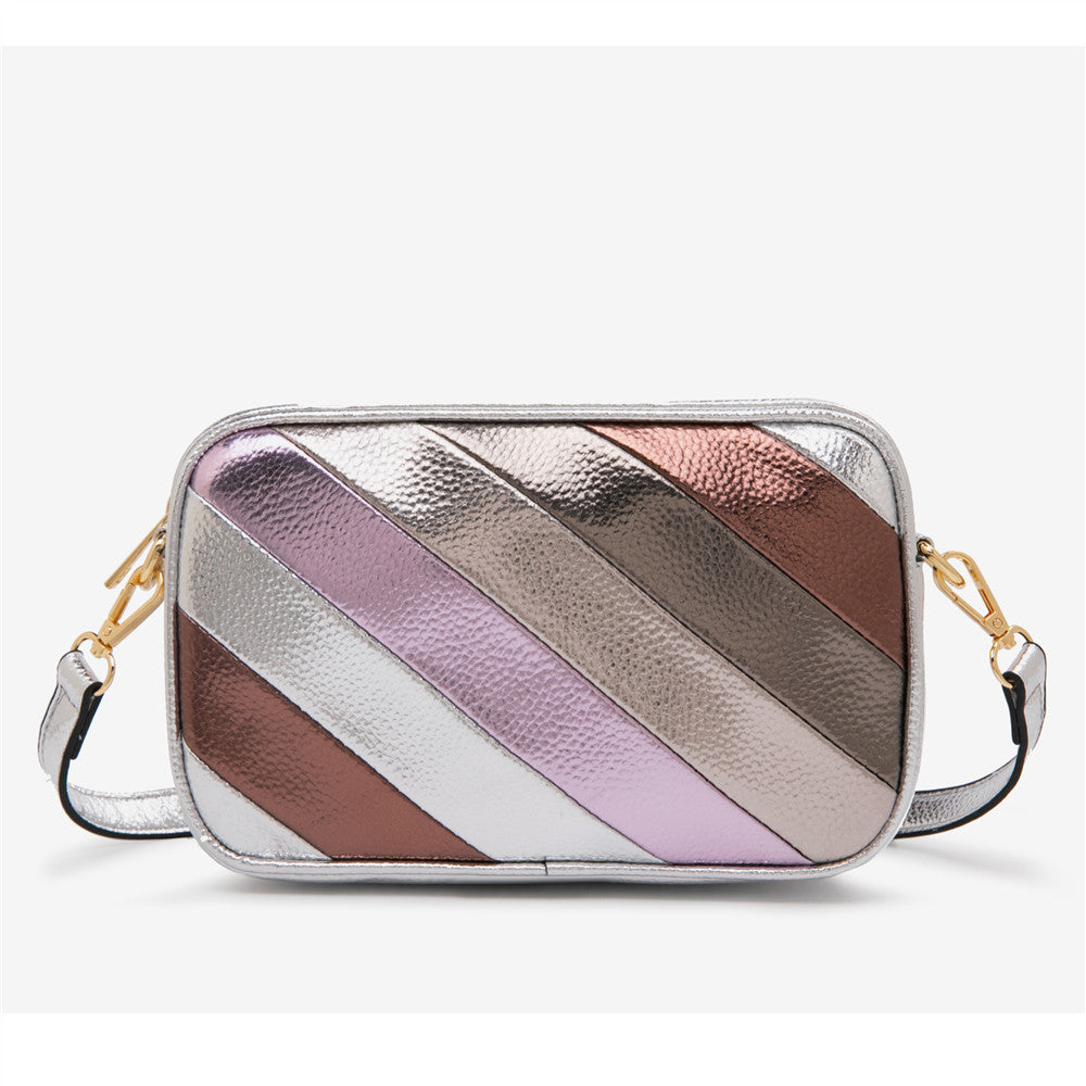 Rainbow Metallic PU Leather Crossbody Bag