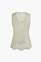 Sleeveless Open Knit Top