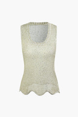 Sleeveless Open Knit Top