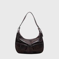 Brown Flap Pocket Shoulder Bag
