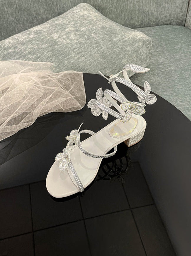 Althea Rhinestone Butterfly Sandals