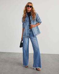 Washed Loose Casual Straight Wide-Leg Mopping Pants