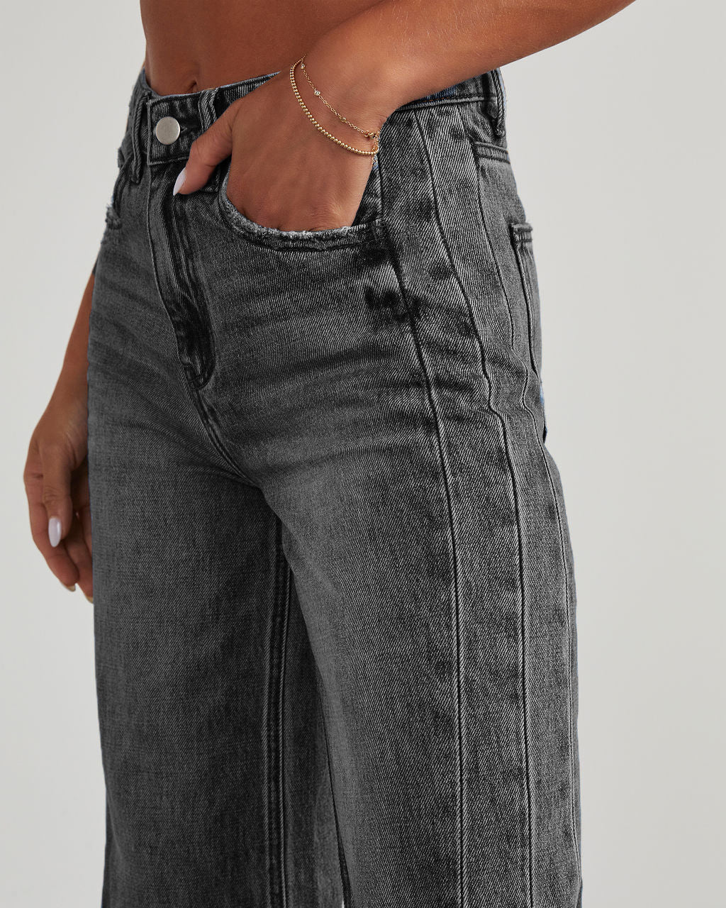 Washed Loose Casual Straight Wide-Leg Mopping Pants
