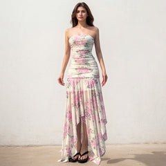 Haley Strapless Floral Dress