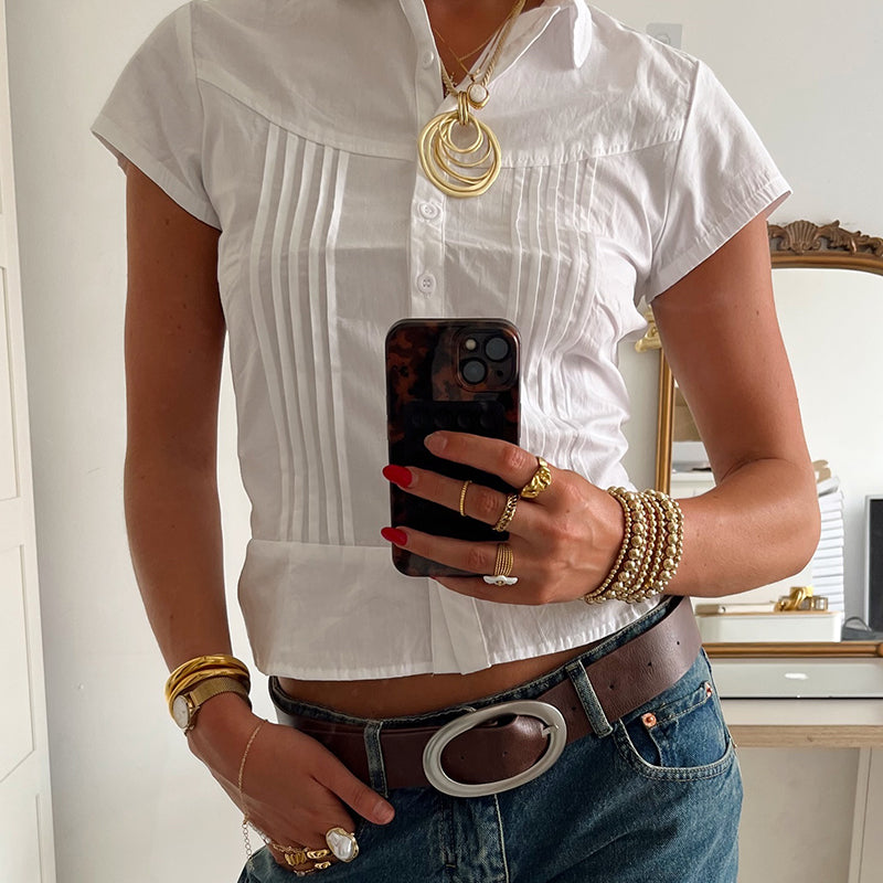 Divina Pinstripe Fitted Shirt