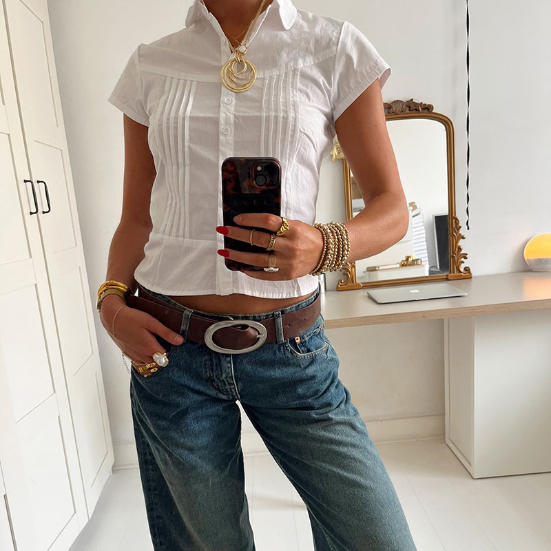 Divina Pinstripe Fitted Shirt