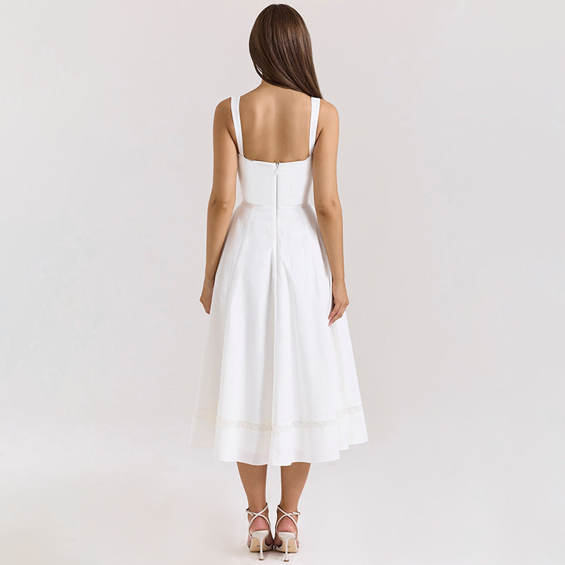 A-Line Elegant Lace Splicing Dress