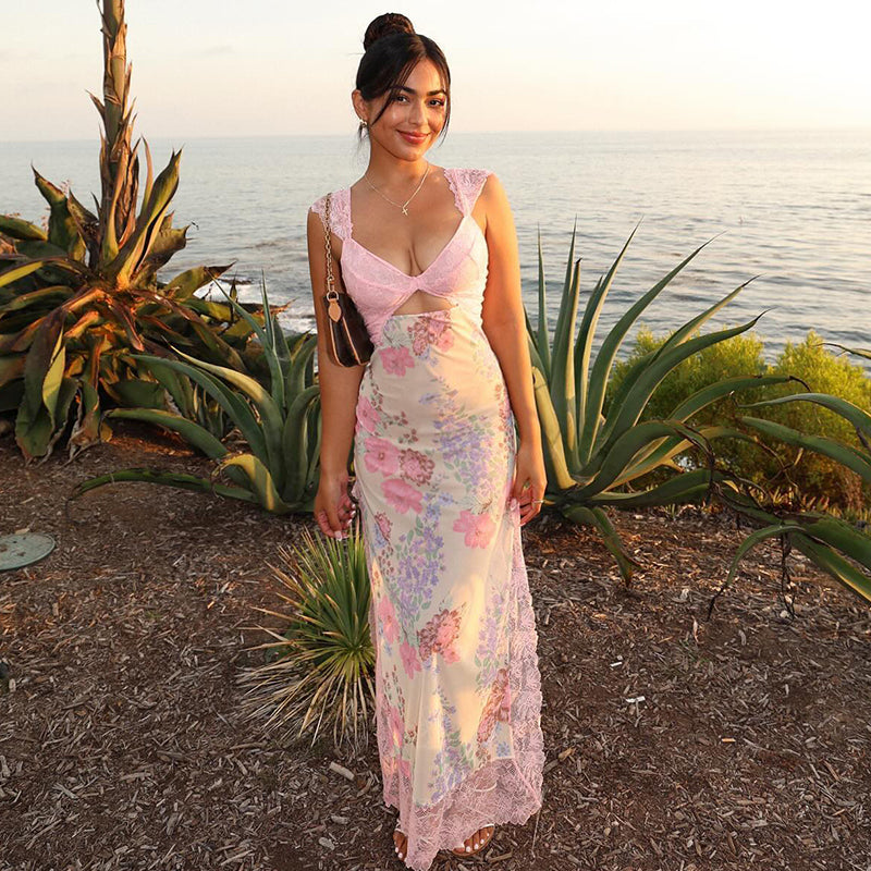 Analise Floral Maxi Dress in Pink