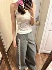 Lace Baggy High Waist Loose Trousers