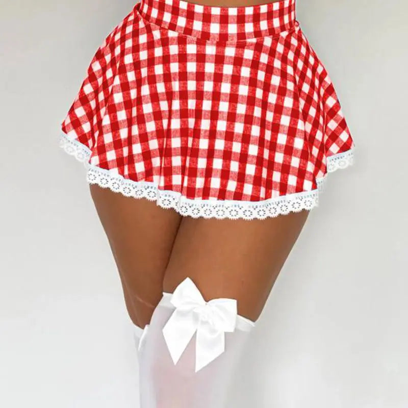 Plaid Print Mini A-line Skirt