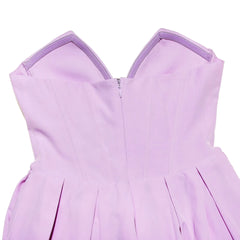 Lavender V-neck Strapless Mini Dress