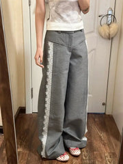 Lace Baggy High Waist Loose Trousers