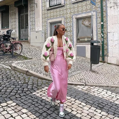 3D Embroidered Cardigan