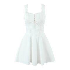 Square Neck Strap Mini Dress
