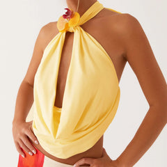 Orchid Deep Neck Halter Top