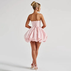Strapless Bow Puff Mini Dress â€?Ball Gown Style