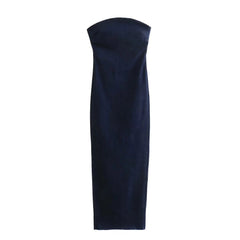 Strapless Sleeveless Denim Dress