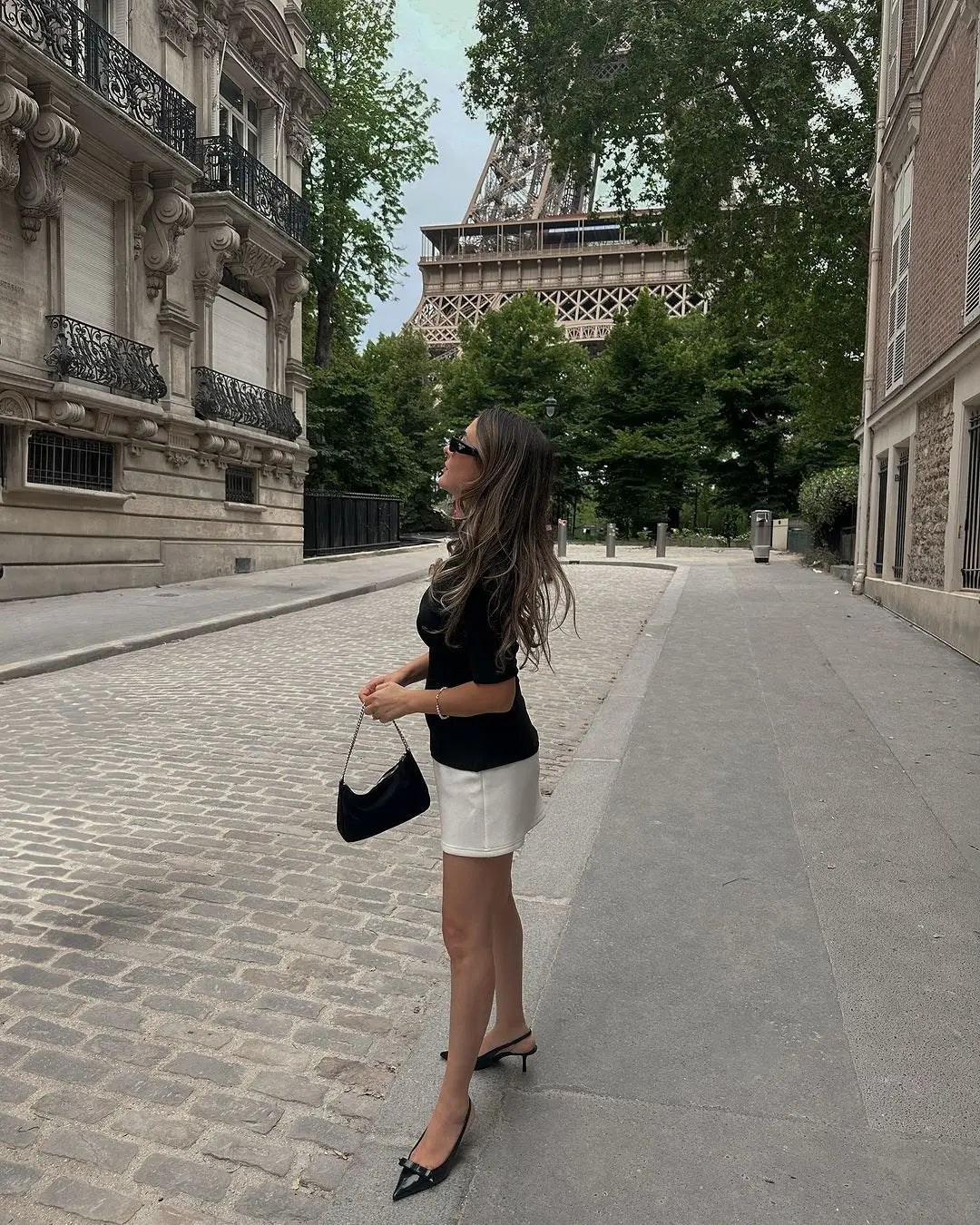 Black And White Contrast High Neck Mini Dress