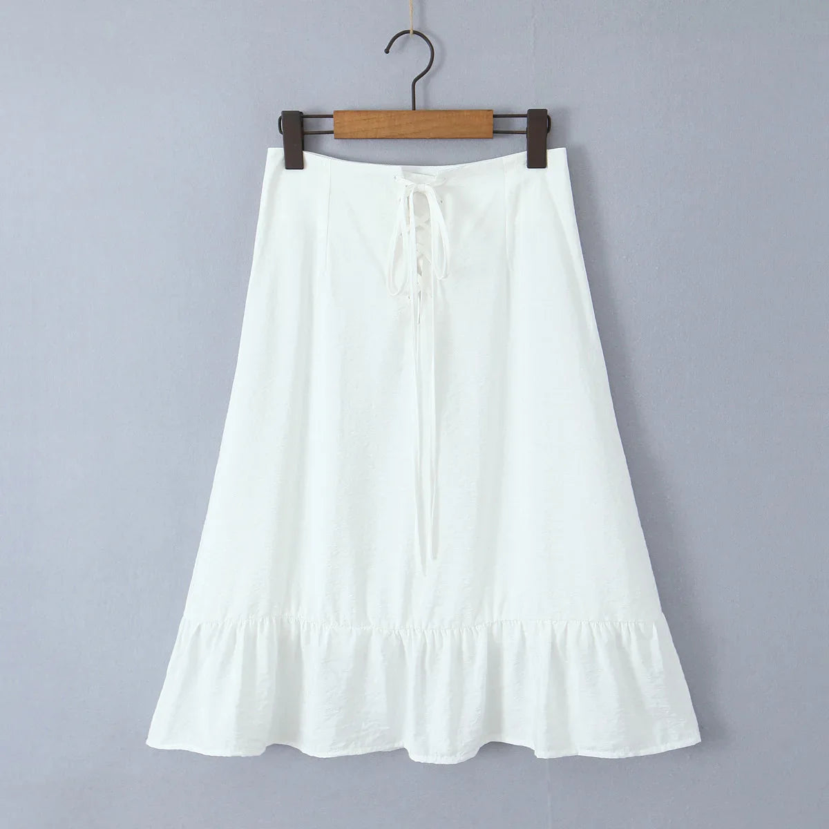 White Strap Crop Top And Midi Skirt Set