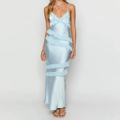 Ruffle Trim Cami Maxi Dress