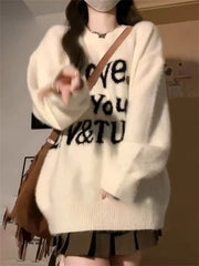 Printed Fuzzy Sweater