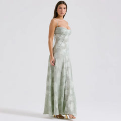 Floral Print Sheer Maxi Dress