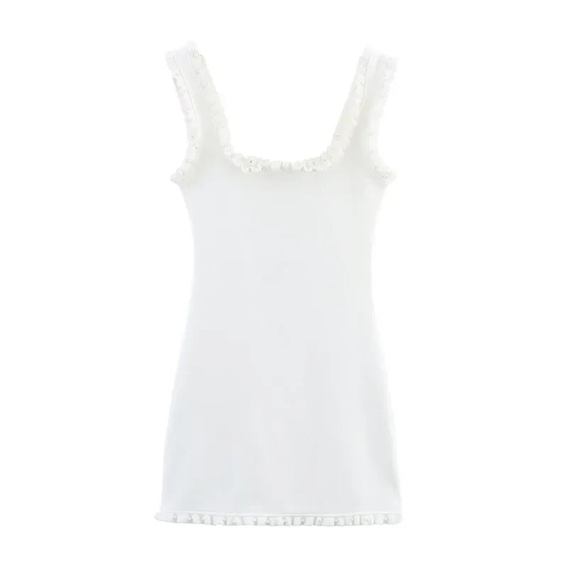 Mini Dress with Floral Strap Details