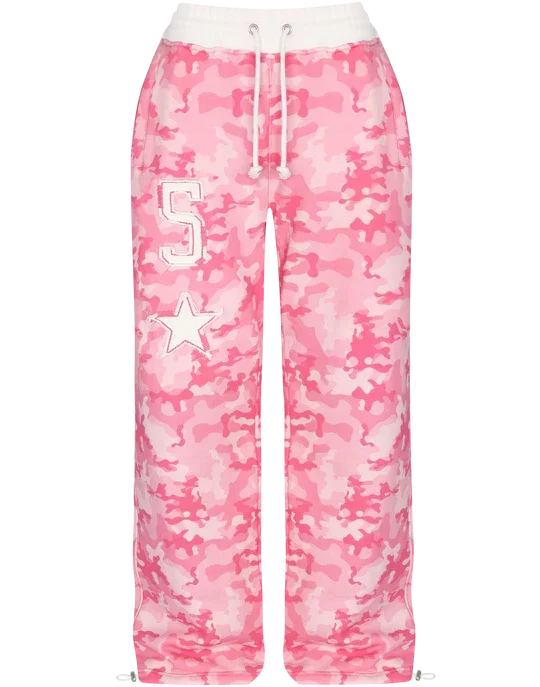 Camouflage Crop Hoodie And Track Pants Set