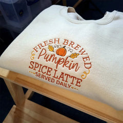 Embroidered Pumpkin Spiced Latte Jumper Sweatshirt