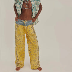 Floral High Waist Elastic  Palazzo Pants