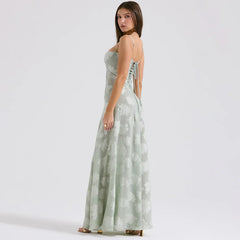 Floral Print Sheer Maxi Dress