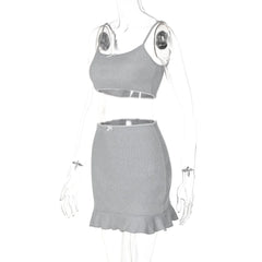 Bow Bralette And Mini Skirt Set