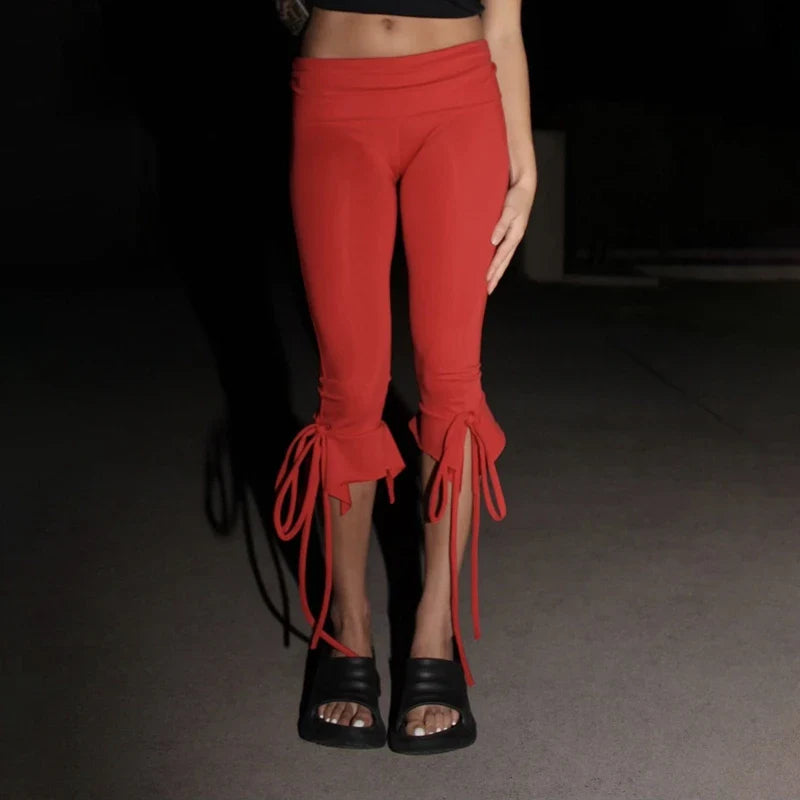 Knee Length Capri Low Waist Drawstring Pants