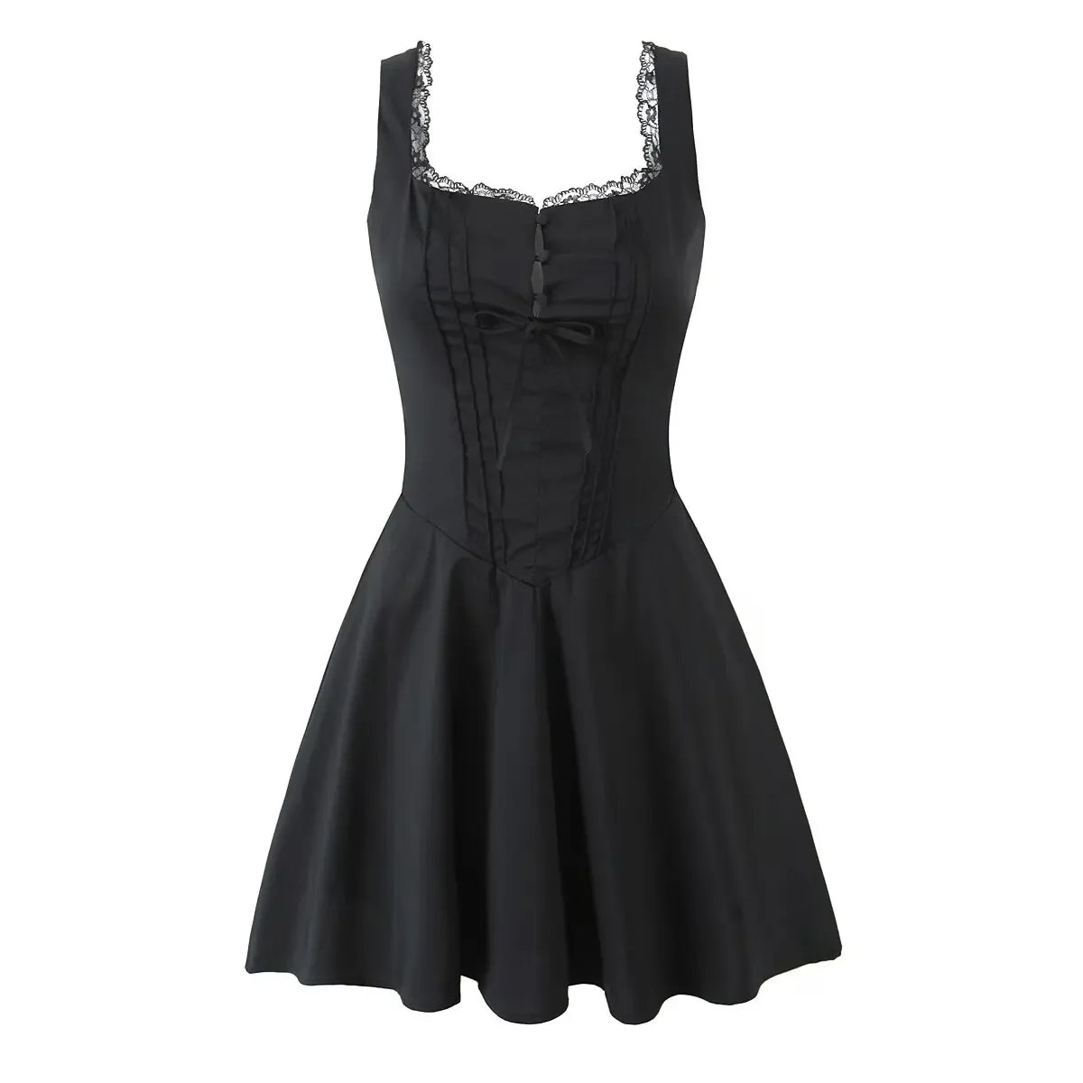 Square Neck Strap Mini Dress
