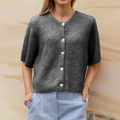 Button Up Short Sleeve Cardigan