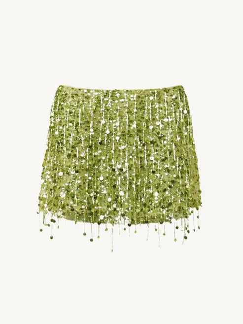 Tassel Sequin Crop Top & Skirt Set â€?Mini Style